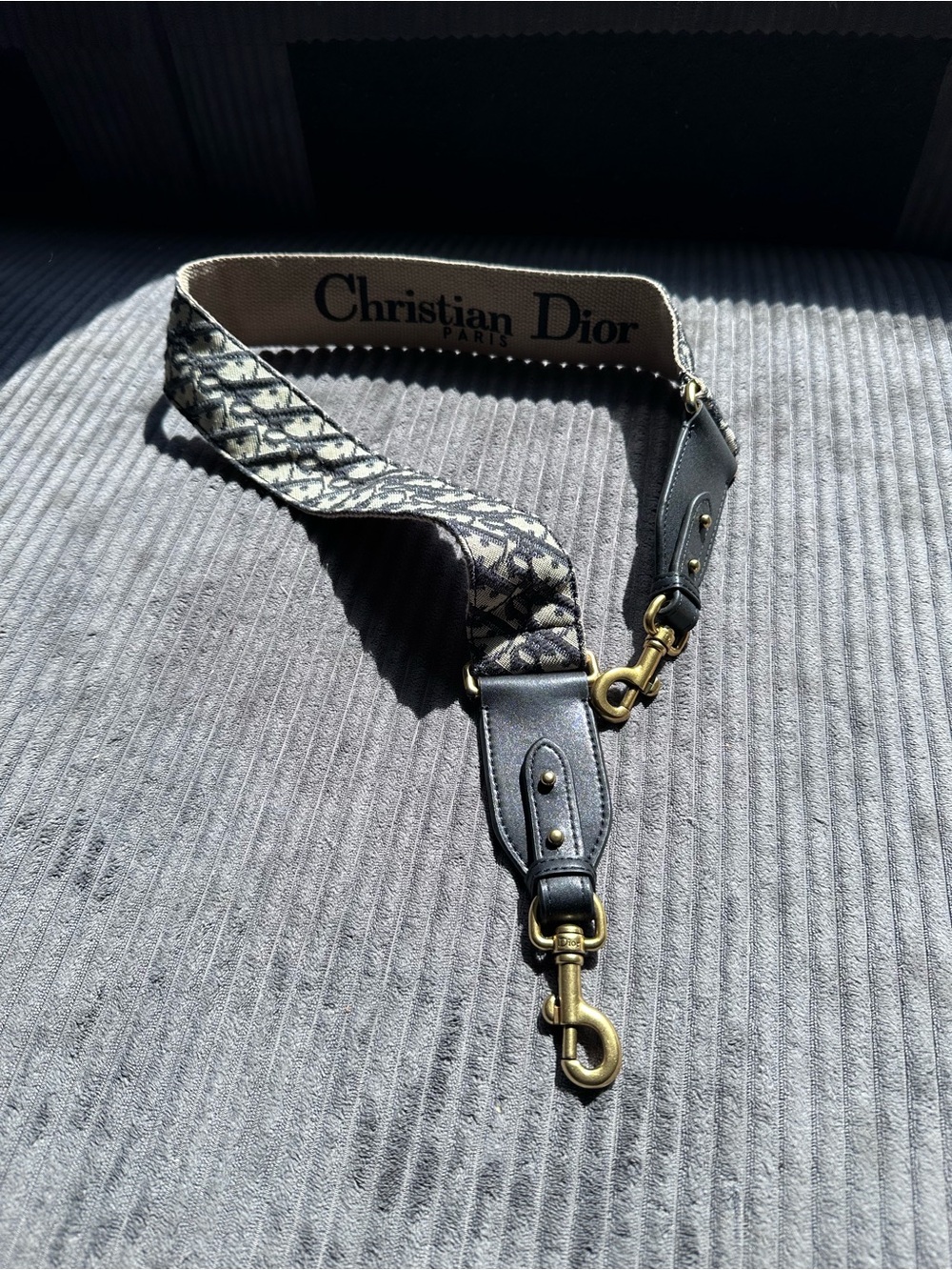 Christian Dior Navy and Beige Signature Trotter Detachable Bag Strap